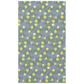Hellgelbe Periwinkle Blaue Rose Blumenzehen Tischdecke (Vorderseite)
