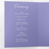 Hellgelbe Periwinkle Blue Rose Hochzeitsprogramme Dreifach-gefaltete Programmkarte (Innen Erste Seite)