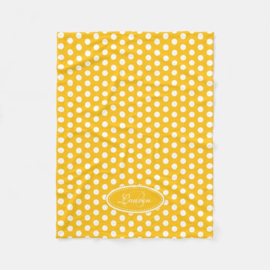 Hellgelbe Polka Punkt individuelle Name Decke (Vorderseite)