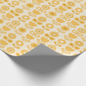 Hellgelbe Retro-Blume Geschenkpapier (Ecke)