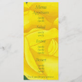 Hellgelbe Rose, benutzerdefinierte Menükarten (Rückseite)