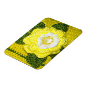Hellgelbe Rose-Grüne Blätter Crochet Print on Magnet (Linke Seite)