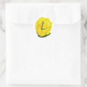 Hellgelbe Rose, Monogramm-Hochzeitsstipps - Siegel Runder Aufkleber (Tasche)