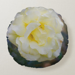 Hellgelbe Rose Rundes Kissen