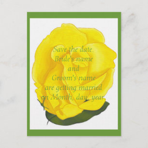 Hellgelbe Rose Save the Date Hochzeitskarten Ankündigungspostkarte