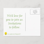 Hellgelbe Rose Save the Date Hochzeitskarten Ankündigungspostkarte (Rückseite)