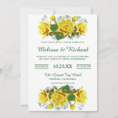 Hellgelbe Rosen Einladung zur Hochzeit (Vorderseite)