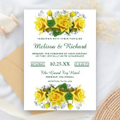 Hellgelbe Rosen Einladung zur Hochzeit