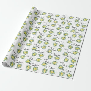 Hellgelbe Rosen Vintage Frühlingshochzeit Geschenkpapier