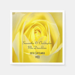 Hellgelbe Rosenstadt Blume Hochzeit Serviette