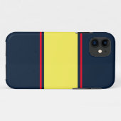 Hellgelbe rote Streifen auf der Marine Case-Mate iPhone Hülle (Rückseite (Horizontal))