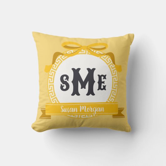 Hellgelbe Rückwärtsbewegung für den griechischen S Kissen (Vorderseite)