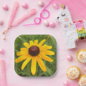 Hellgelbe Rudbeckia Fotografie Picnic Pappteller (Party)