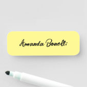 Hellgelbe Schlichte einfache Minimalistische Kalli Namensschild (Beispiel)