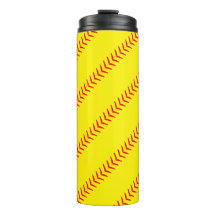 Hellgelbe Schnürsenkel-Softball-Stiche (Nähte)