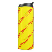 Hellgelbe Schnürsenkel-Softball-Stiche (Nähte) Thermosbecher (Nach links gedreht)