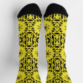 Hellgelbe, schwarze geometrische Muster kitty Stim Socken (Oben)