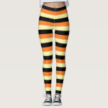 Hellgelbe, schwarze und orange Streifen Leggings<br><div class="desc">Abstrakte digitale Kunst der hellgelben,  schwarzen und orange Streifen.</div>
