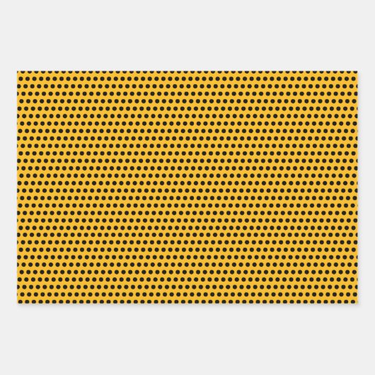 Hellgelbe, schwarze und weiße Punkte Geschenkpapier Set (Vorderseite)