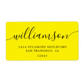 Hellgelbe Script-Rücksendeadresse (Vorne)