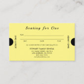 Hellgelbe Sitzfläche für ein Zelt Terminkarte (Vorderseite)