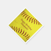 hellgelbe Softball-Party für Girls Serviette (Ecke)