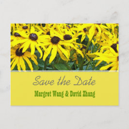 Hellgelbe Sommerdaisons Save the Date Blume Ankündigungspostkarte