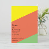 Hellgelbe Sommerfarben Digitale Hochzeit Einladung (Stehend Vorderseite)