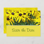 hellgelbe sommerliche Blume Save the Date Ankündigungspostkarte (Vorne/Hinten)