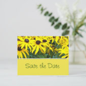hellgelbe sommerliche Blume Save the Date Ankündigungspostkarte (Stehend Vorderseite)