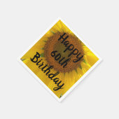 Hellgelbe Sonnenblume 60. Geburtstagspapier Napkin Serviette (Ecke)