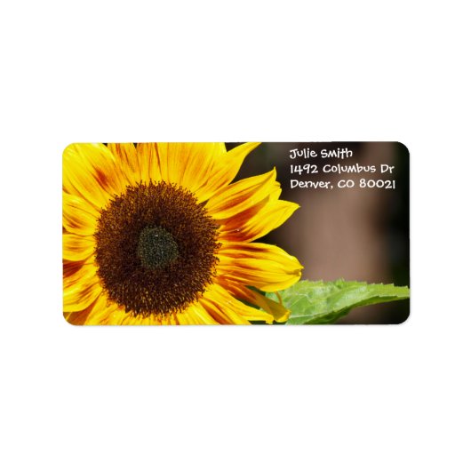 Hellgelbe Sonnenblume Adressaufkleber (Vorne)