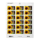 Hellgelbe Sonnenblume Adressaufkleber (Vorne)