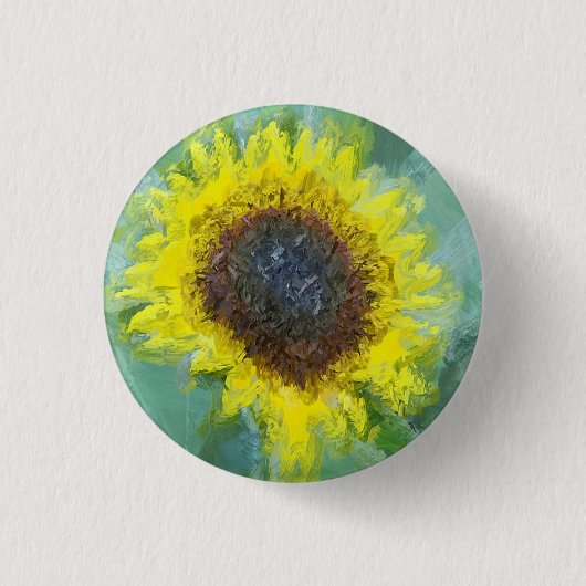 Hellgelbe Sonnenblume Button (Vorderseite)