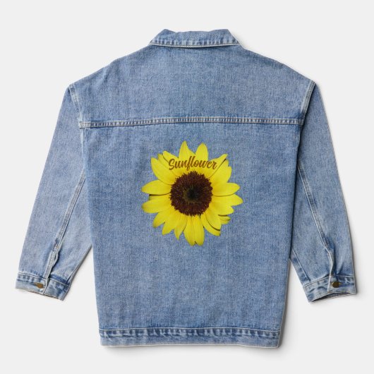 Hellgelbe Sonnenblume, fotografisch Jeansjacke (Rückseite)