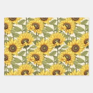Hellgelbe Sonnenblume Geschenkpapier Set