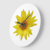 Hellgelbe Sonnenblume Große Wanduhr (Winkel)