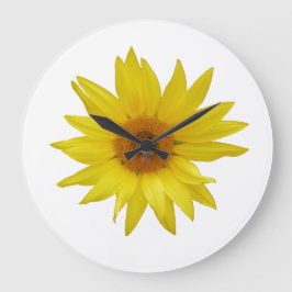 Hellgelbe Sonnenblume Große Wanduhr