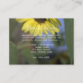hellgelbe Sonnenblume, Hochzeitsempfang Begleitkarte (Rückseite)