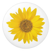 Hellgelbe Sonnenblume Keramikknauf (Vorderseite)