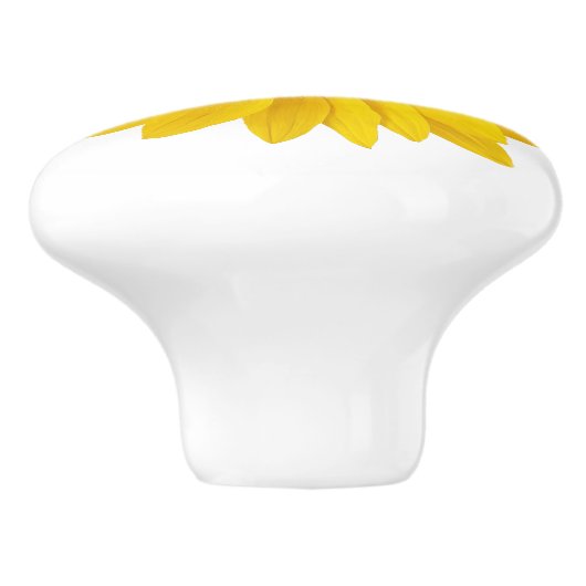 Hellgelbe Sonnenblume Keramikknauf (Seitenansicht)