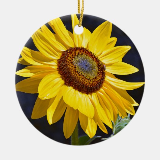 Hellgelbe Sonnenblume Keramikornament (Vorne)