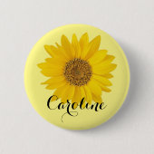 Hellgelbe Sonnenblume mit Individuelle Name Button (Vorderseite)