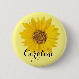 Hellgelbe Sonnenblume mit Individuelle Name Button