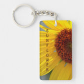 Hellgelbe Sonnenblume Personalisiert Schlüsselanhänger (Vorderseite)