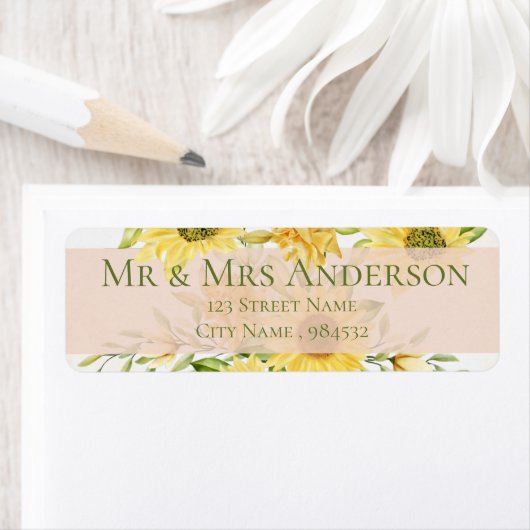 Hellgelbe Sonnenblume Rücksendeadresse (Insitu)