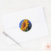 Hellgelbe Sonnenblume Runder Aufkleber (Umschlag)