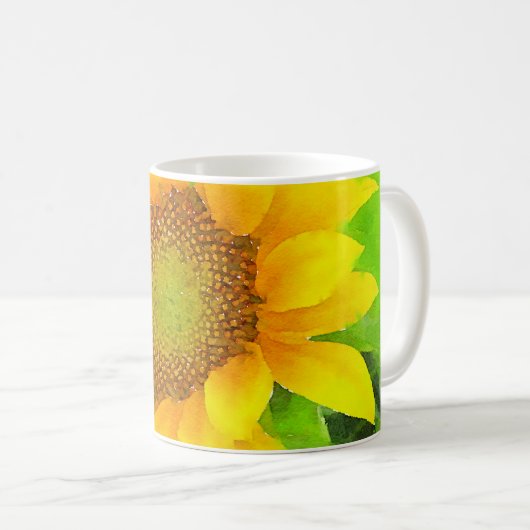 Hellgelbe Sonnenblume Tasse (VorderseiteRechts)