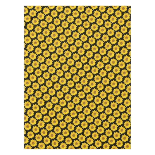 Hellgelbe Sonnenblumen auf schwarz Tischdecke (Vorderseite)