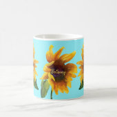 Hellgelbe Sonnenblumen Botanische Aquarellfarben T Kaffeetasse (Mittel)